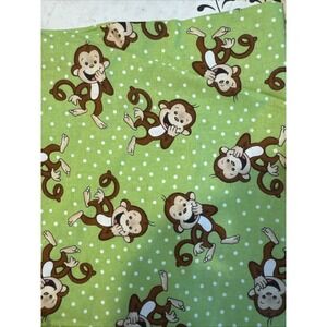 Joann Monkey On Green Polkadot Fabric 35" X 44"